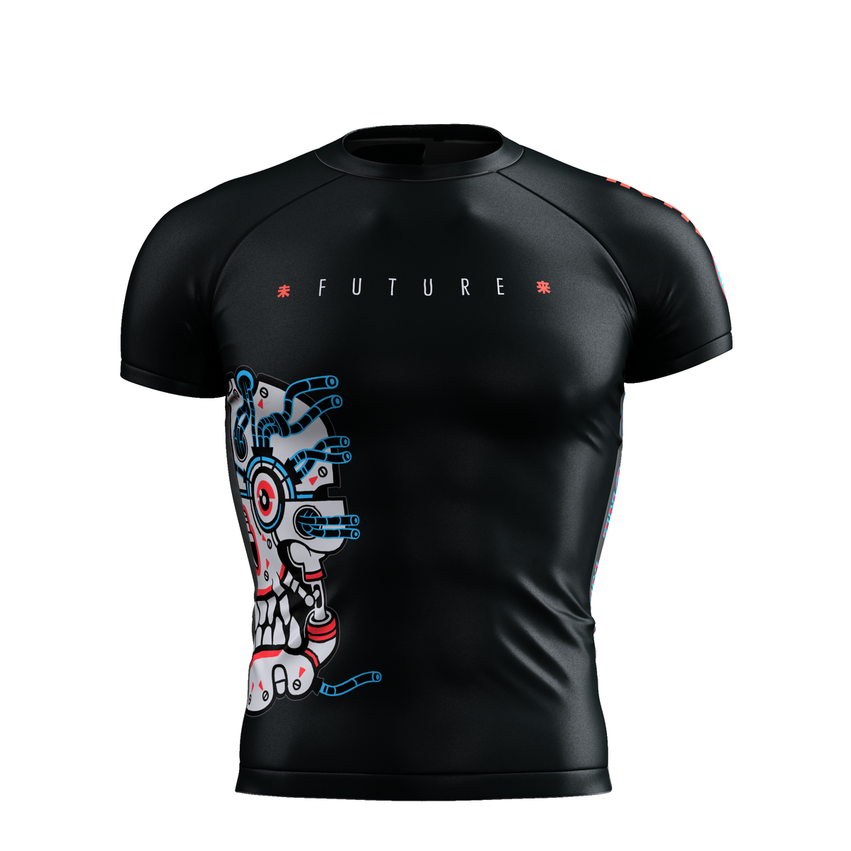 Future Kimonos v1.0 BLACK Short Sleeve Rash Guard EARN THE GLORY