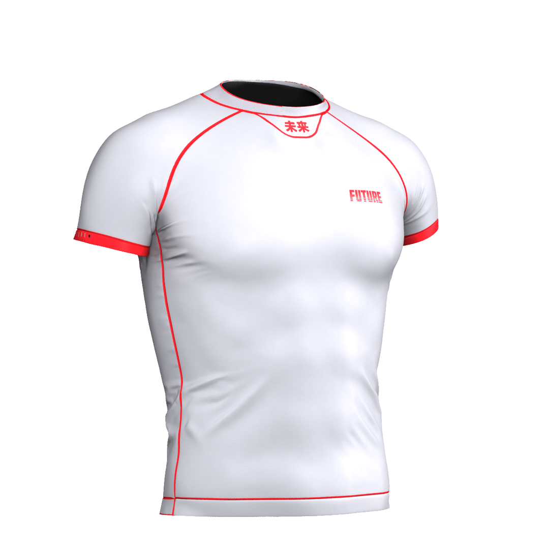 Horizon - White Short Sleeve Rash Guard