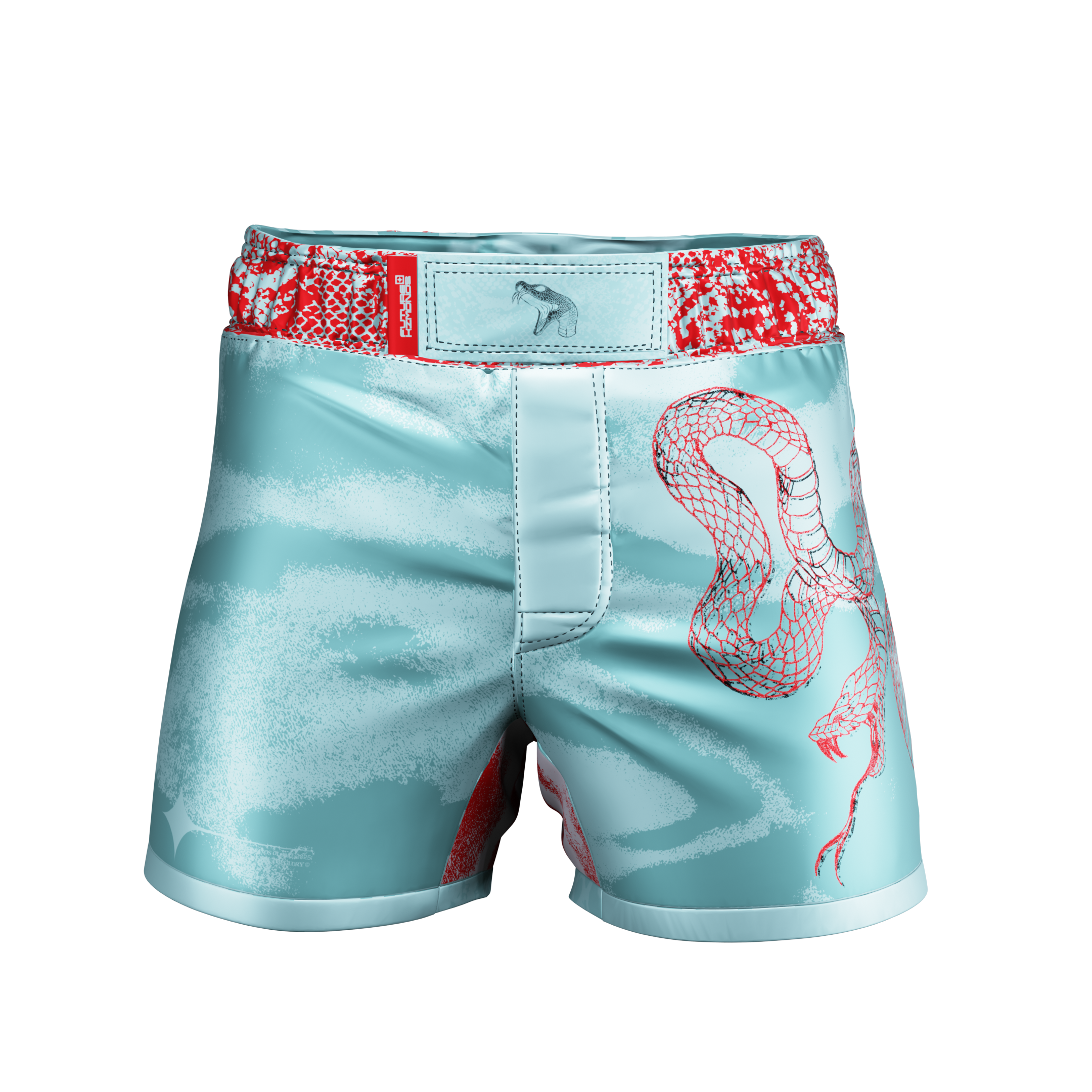 パンツ scuffers LIGHT BLUE SNAKEPRINT SHORTS Jumbo Light Blue Snakeprint Shorts – Scuffers