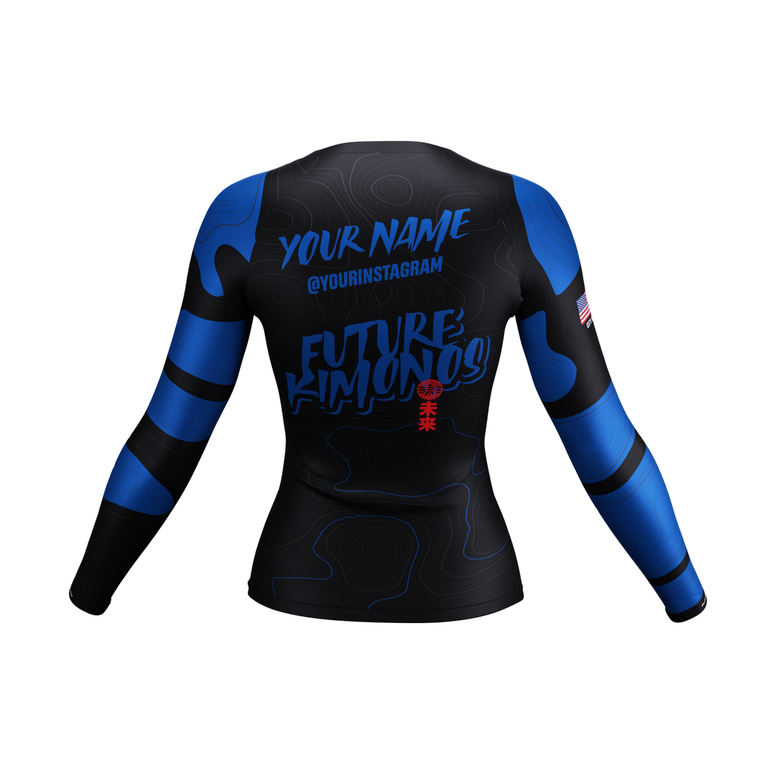 Cosmic Ranked Series - Blue Women's Long Sleeve Rash Guard