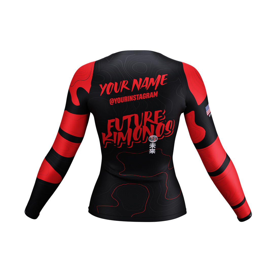 Cosmic Ranked Series - Red Women's Long Sleeve Rash Guard