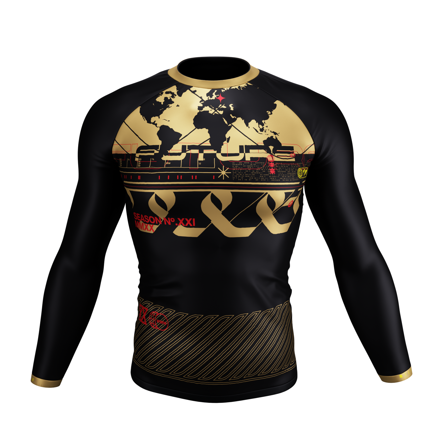Gold Rash Guard Designs Prototype Series - Gold Long Sleeve Rash Guard – EARN THE GLORY