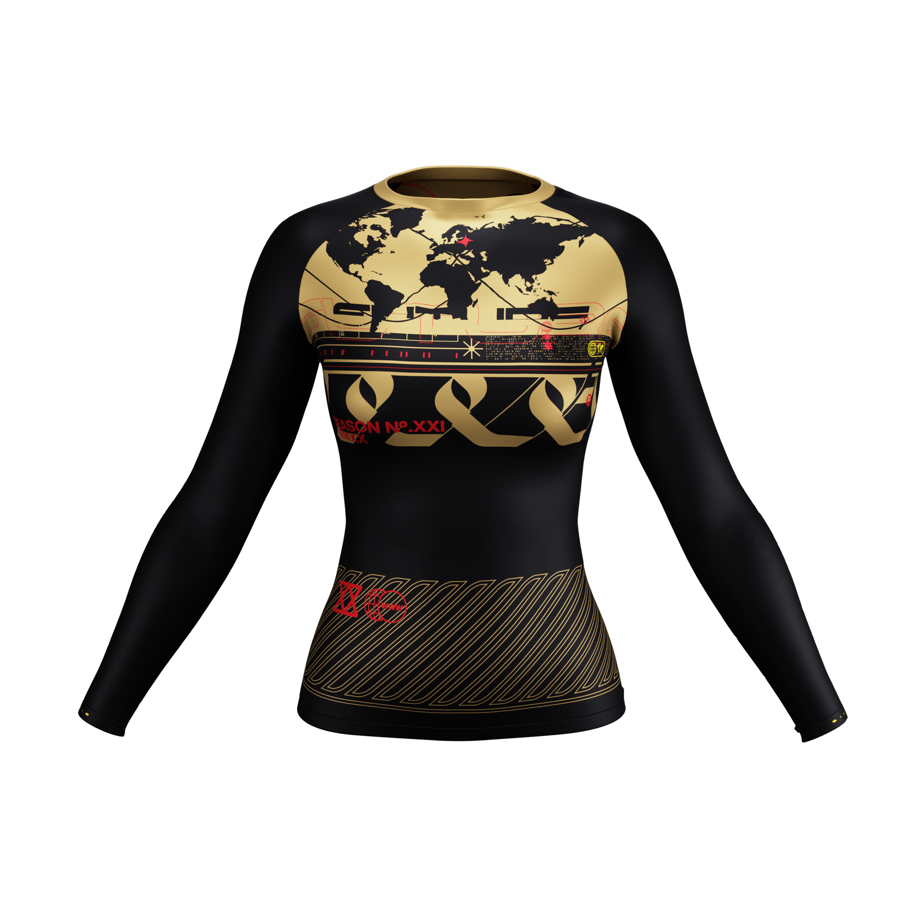 Gold Rash Guard Designs Prototype Series - Gold Women's Long Sleeve Rash Guard – EARN THE GLORY