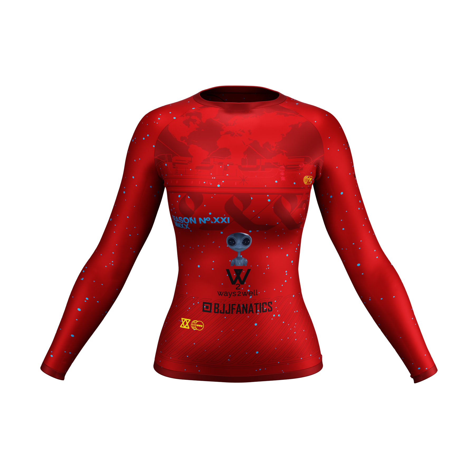 Sponsor Rash Guard Prototype Super-Red - Women's Long Sleeve Rash Guard – EARN THE GLORY