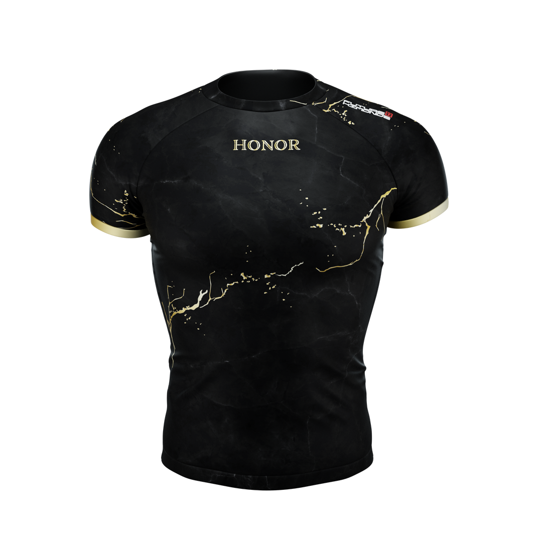 HONOR - Kintsugi Edition - Black Short Sleeve Rash Guard