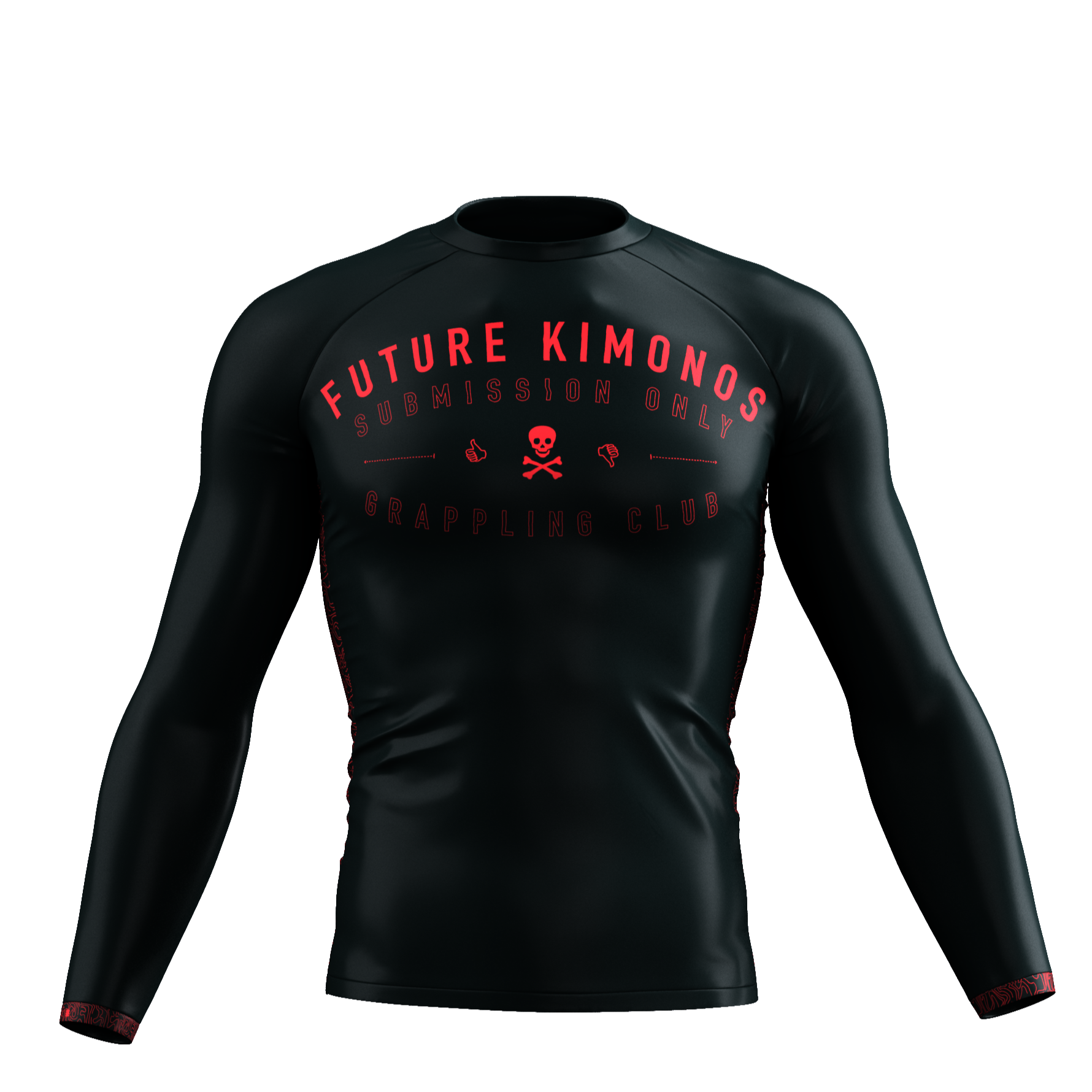 Sponsor Rash Guard Sub Club - Black/Red Long Sleeve Rash Guard – EARN THE GLORY