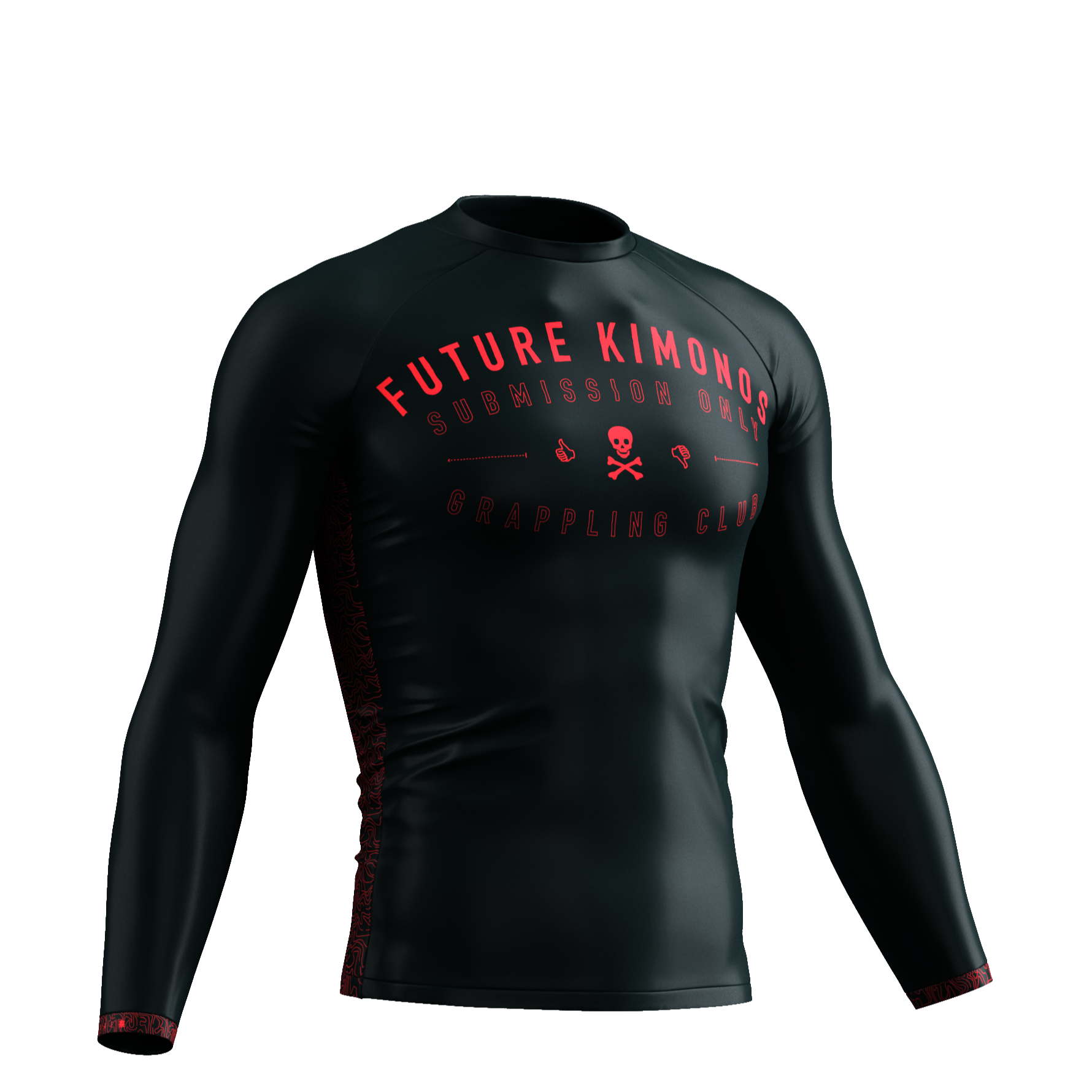 Sponsor Rash Guard Sub Club - Black/Red Long Sleeve Rash Guard – EARN THE GLORY