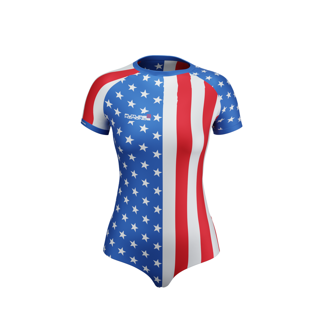 Yankee - Short Sleeve Womens Sports Rash Guard